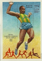 Brasiliana 83 souvenir sheet showing athlete doing the triple-jump