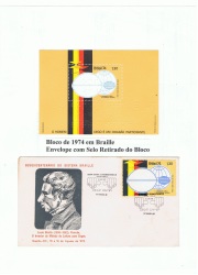 1974 souvenir sheet from Brazil with Braille