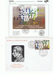1979 Brazil souvenir sheet and stamp with Braille