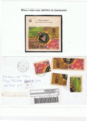 Picture of Brazilian stamps with burnt aroma